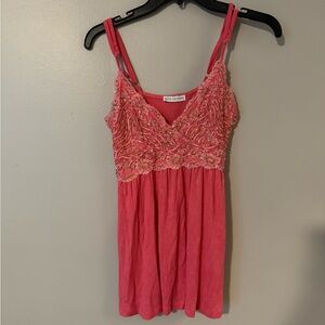 Pink Sequined Baby Doll Top